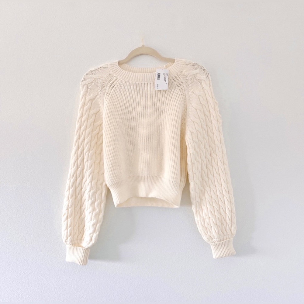 INTERMIX chunky knit ivory sweater